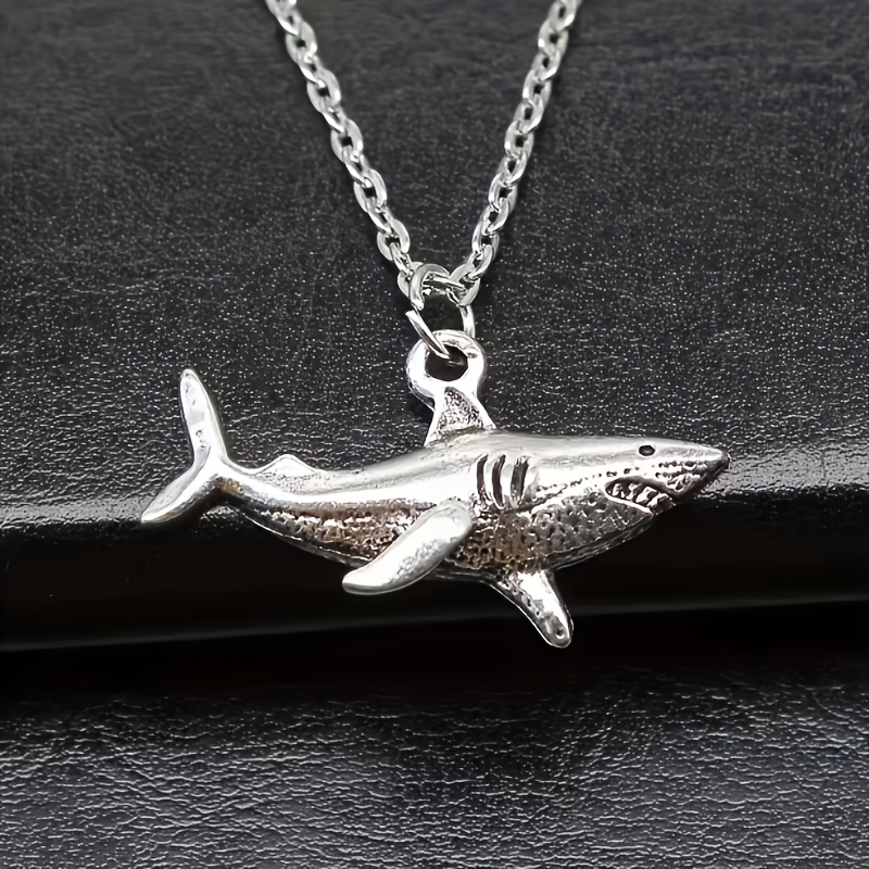 Creative Hip Hop Animal Ocean Shark Necklace & Earrings Set